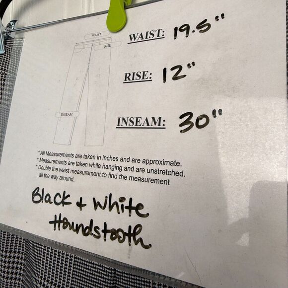 Bar III Nordstrom Pants Womens 16 Black White Houndstooth Straight Leg High Rise - Picture 9 of 9